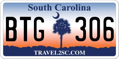 SC license plate BTG306