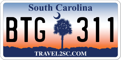 SC license plate BTG311