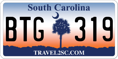 SC license plate BTG319