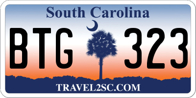 SC license plate BTG323