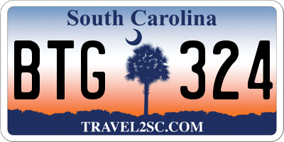 SC license plate BTG324