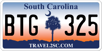 SC license plate BTG325