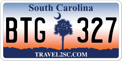 SC license plate BTG327