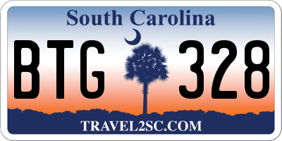 SC license plate BTG328