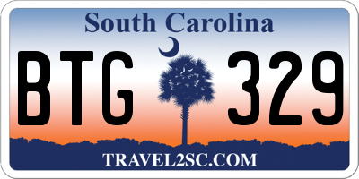 SC license plate BTG329