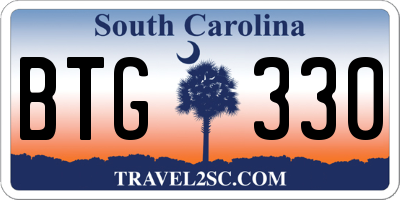 SC license plate BTG330