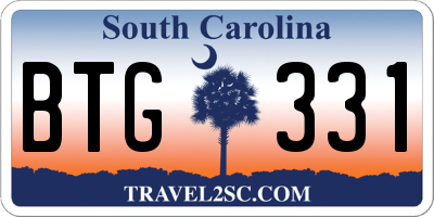 SC license plate BTG331