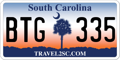 SC license plate BTG335