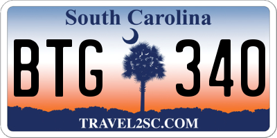 SC license plate BTG340