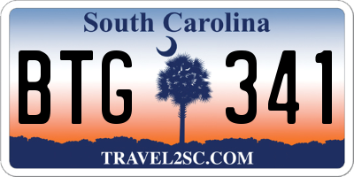 SC license plate BTG341