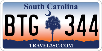 SC license plate BTG344
