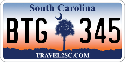 SC license plate BTG345