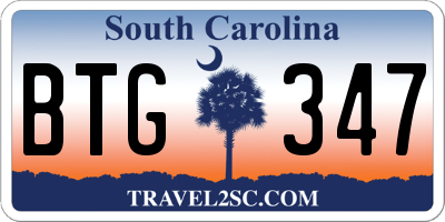 SC license plate BTG347
