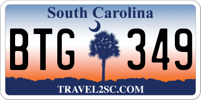 SC license plate BTG349