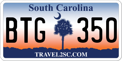 SC license plate BTG350