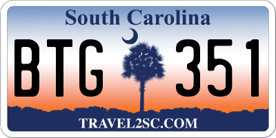SC license plate BTG351