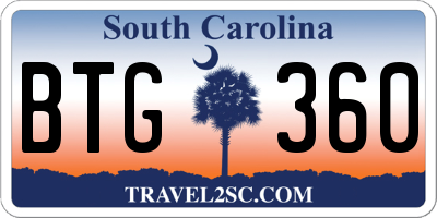 SC license plate BTG360