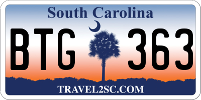 SC license plate BTG363