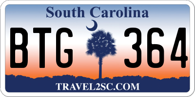 SC license plate BTG364