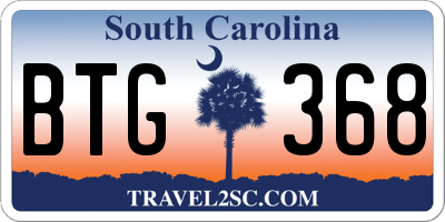 SC license plate BTG368