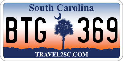 SC license plate BTG369