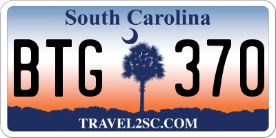 SC license plate BTG370