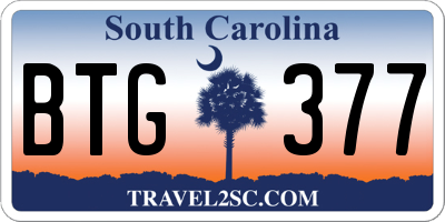 SC license plate BTG377