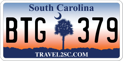 SC license plate BTG379