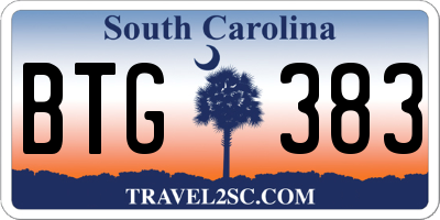SC license plate BTG383