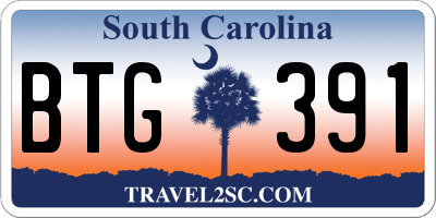 SC license plate BTG391