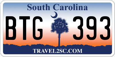SC license plate BTG393