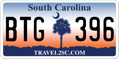 SC license plate BTG396