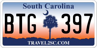 SC license plate BTG397
