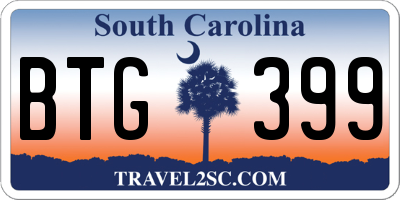 SC license plate BTG399