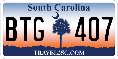 SC license plate BTG407