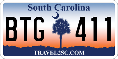 SC license plate BTG411