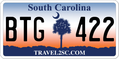 SC license plate BTG422