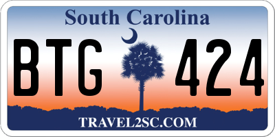 SC license plate BTG424