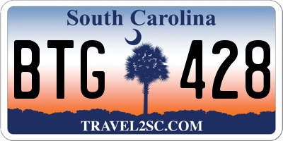 SC license plate BTG428