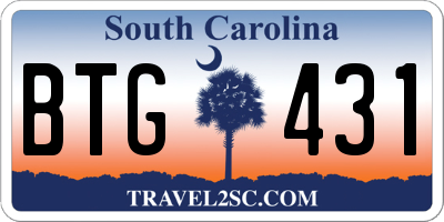 SC license plate BTG431