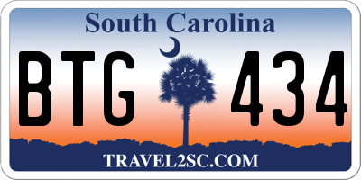 SC license plate BTG434
