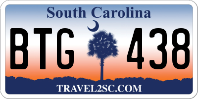SC license plate BTG438
