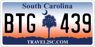 SC license plate BTG439