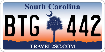 SC license plate BTG442