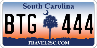 SC license plate BTG444