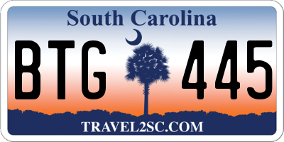 SC license plate BTG445