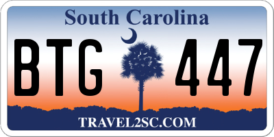 SC license plate BTG447