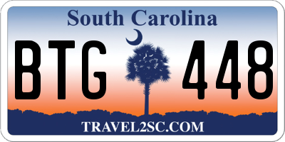 SC license plate BTG448