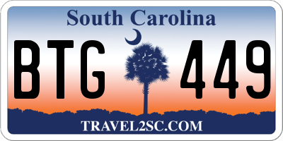 SC license plate BTG449