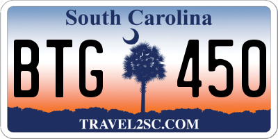 SC license plate BTG450